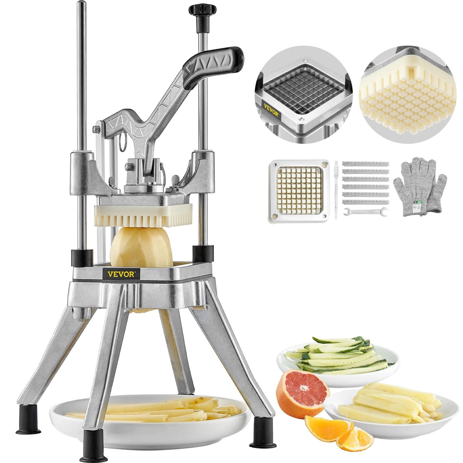 Commercial Heavy-Duty Vegetable & Fruit Dicer | Stainless Steel Food Slicer