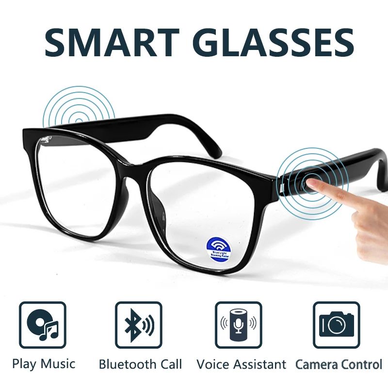 LIGE AI Voice Smart Sunglasses with Bluetooth Calls and Camera Control