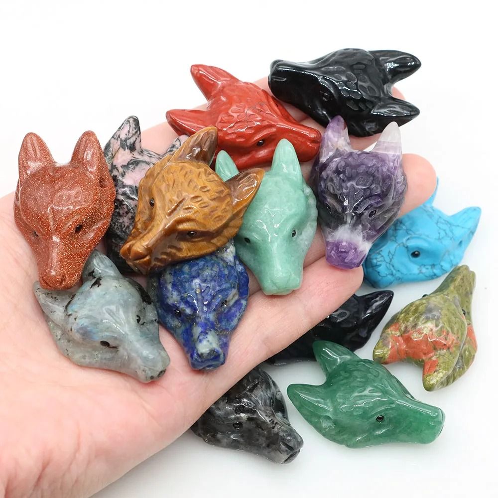 Wolf Head Crystal Pendant | 1.5