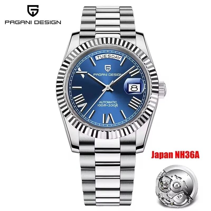 Automatic Day-Date Mechanical Watch – Luxury NH36A Movement Sapphire Timepiece