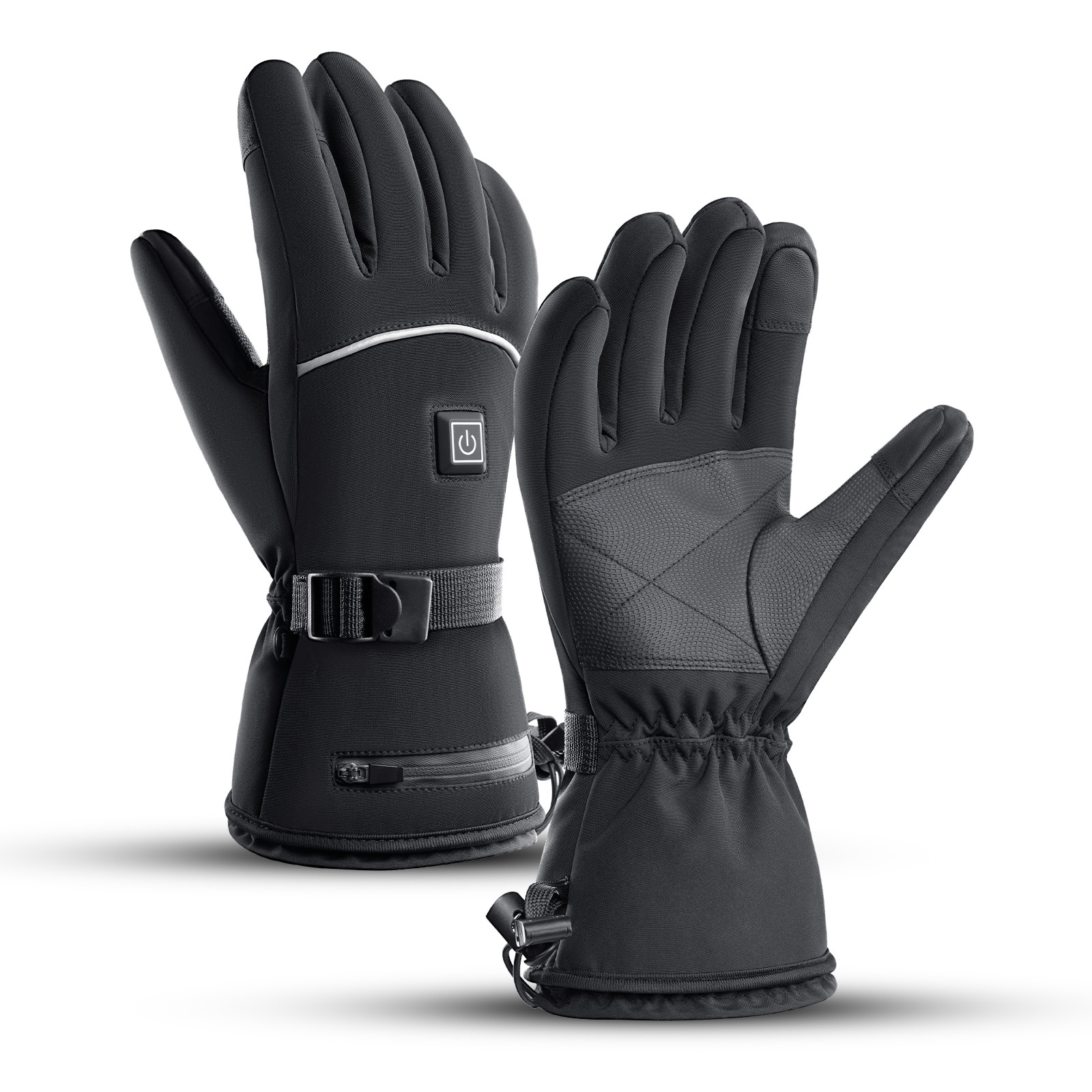 Winter Motorcycle Heated Gloves, Waterproof Thermal Rechargeable Electric Gloves