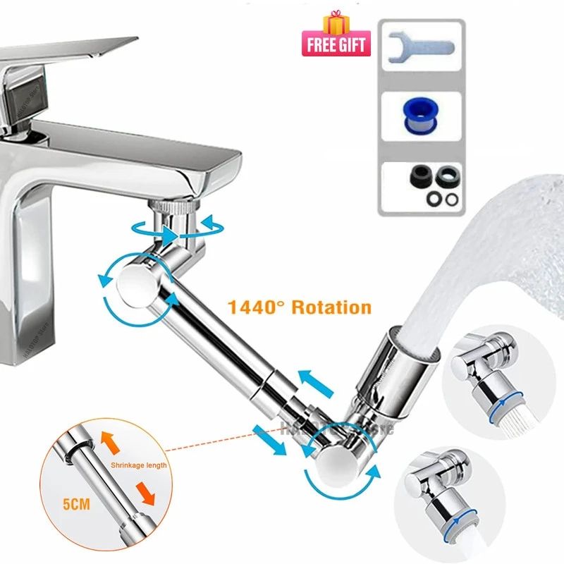 SmartSwivel 1440° Universal Faucet Extender – Retractable Kitchen & Bathroom Sink Aerator