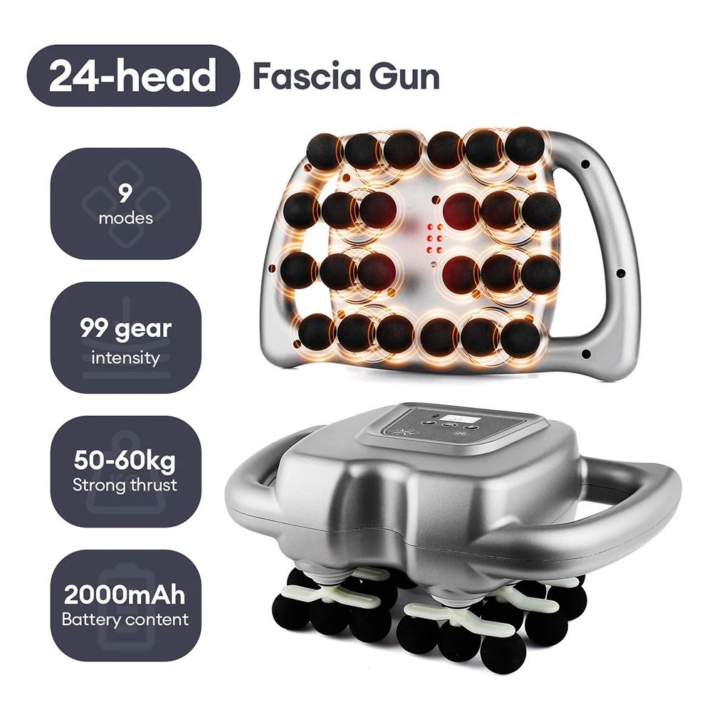 42 Heads Fascia Gun High Frequency Vibration Body Massage Gun Back and Waist Massager Neck Shoulder Massager Muscle