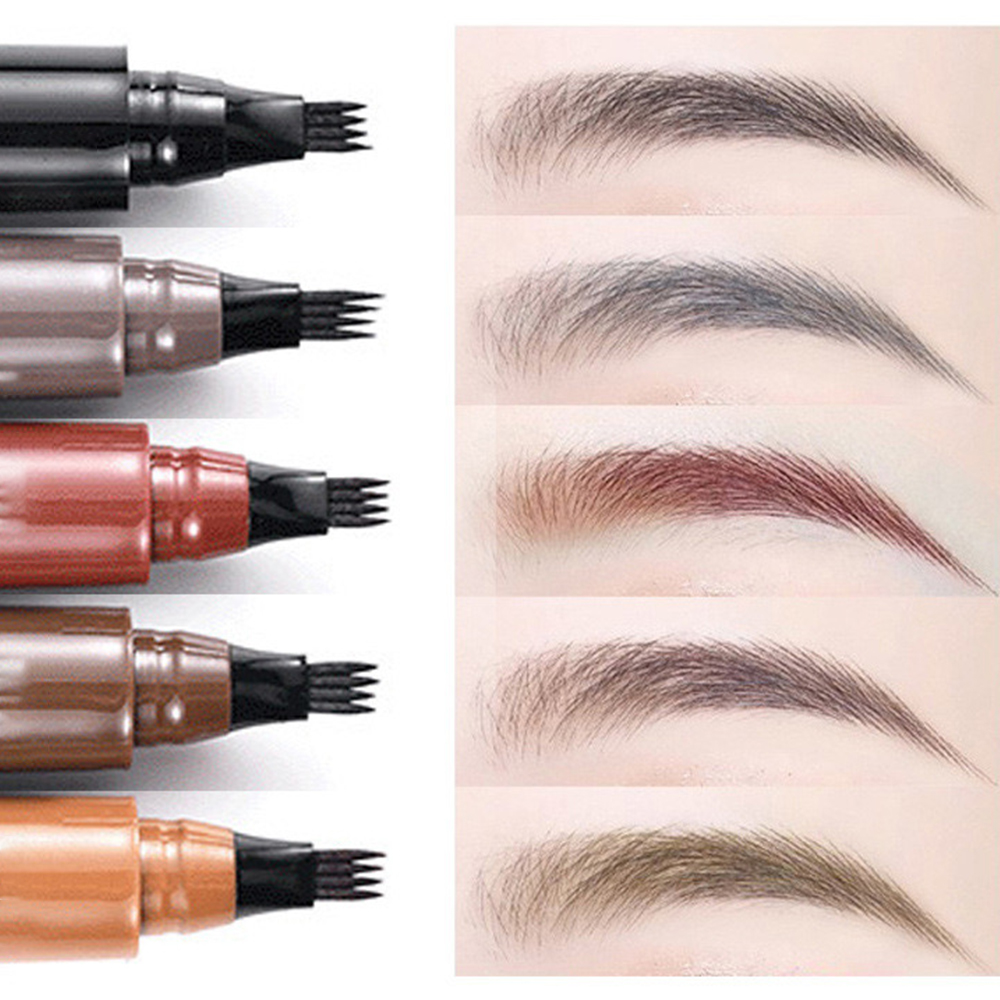 Water-resistant four-end eyebrow pencil, non-smudged, long-lasting