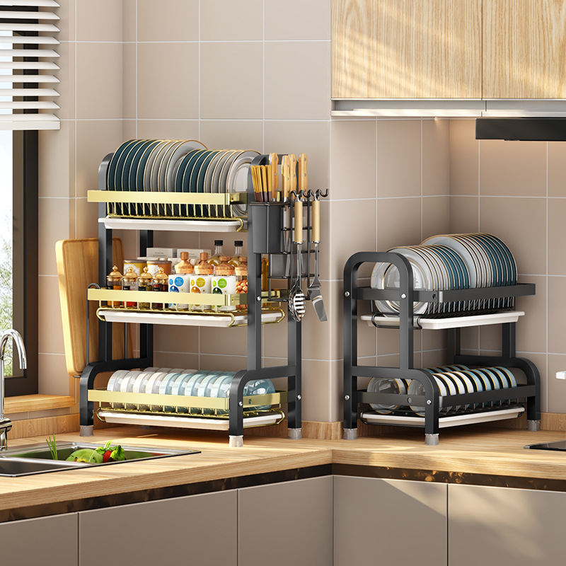 Bowl and Dish Storage Rack, Kitchen Storage Rack, Drain Rack, Household Multifunctional Bowl and Chopstick Rack Storage