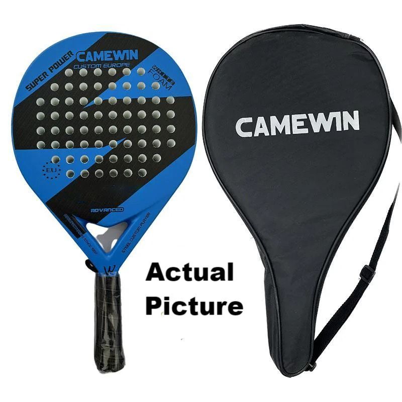 Blue and White Beach Style Carbon Padel Racket
