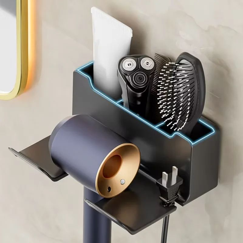 Wall Mounted Hair Dryer Storage Rack