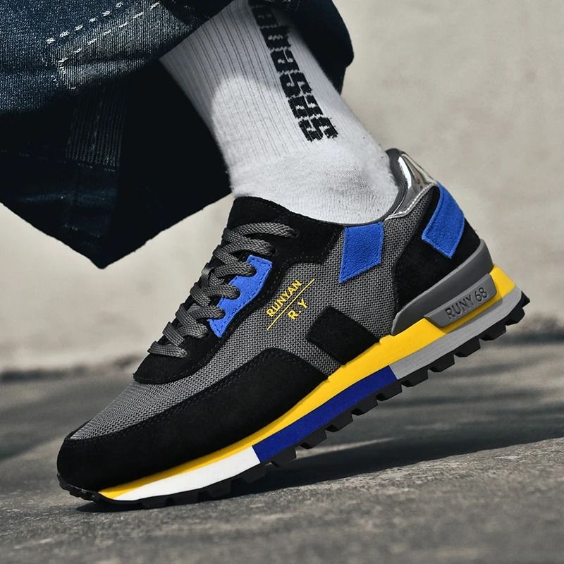 Mens Lightweight Breathable Running Sneakers Lace Up Mesh Walking Shoes