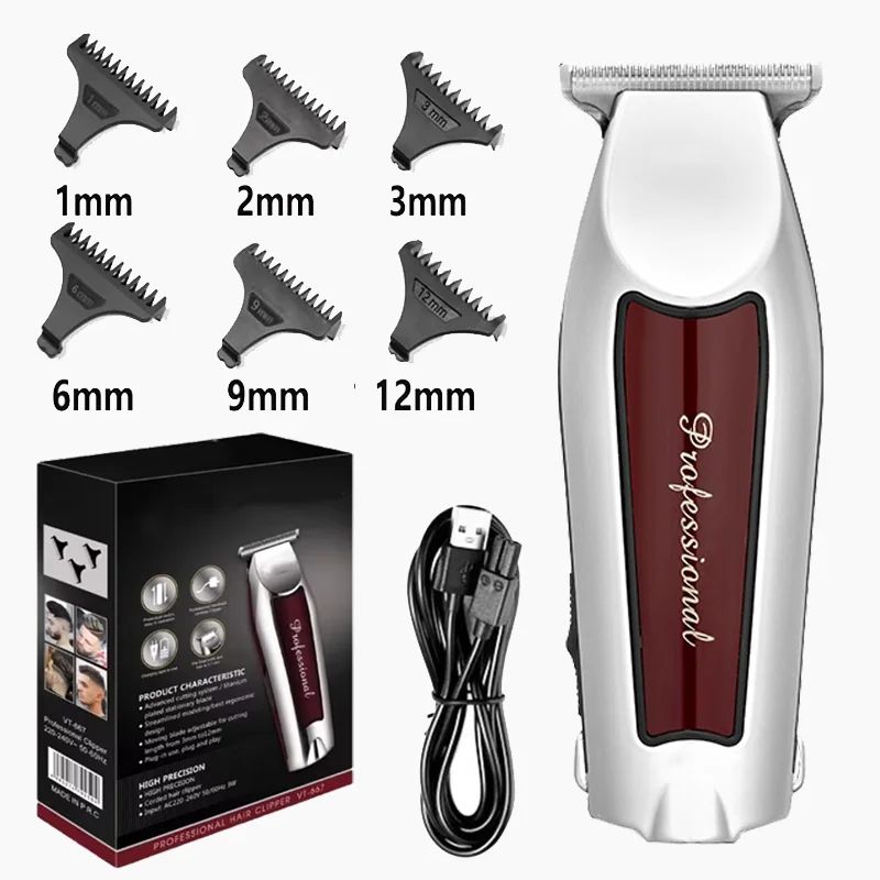 Rechargeable Cordless Hair Trimmer for Men – Professional Electric Hair Clipper & Beard Trimmer