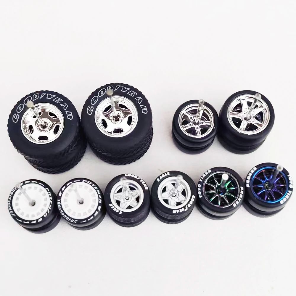 1/64 Scale Custom Alloy Wheels and Rubber Tires