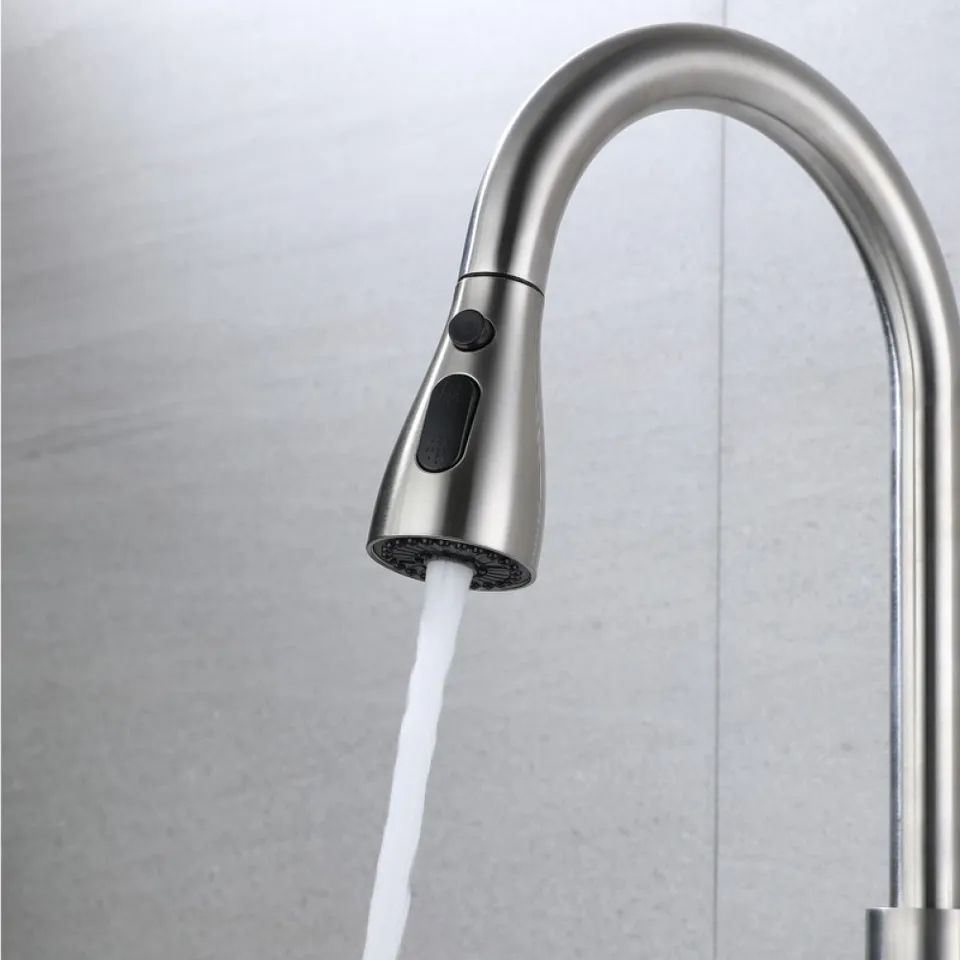 3-Mode Kitchen Faucet Sprayer Head Replacement – Pull-Out Tap Nozzle with 1/2in Connection & Water Saving Design