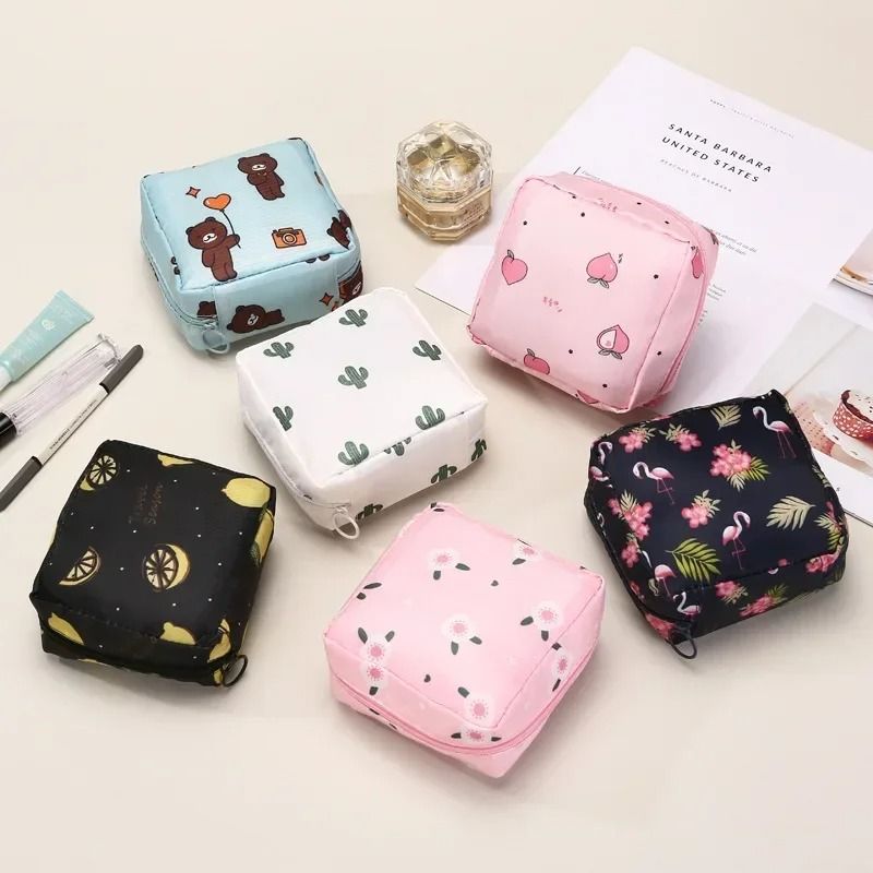 Cartoon Sanitary Napkin Storage Pouch and High-Performance Portable Hygiene Architecture