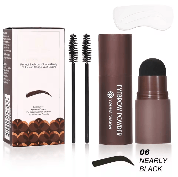 Waterproof Eyebrow Stamp Stencil Kit with 10 Brow Shaping Stencils
