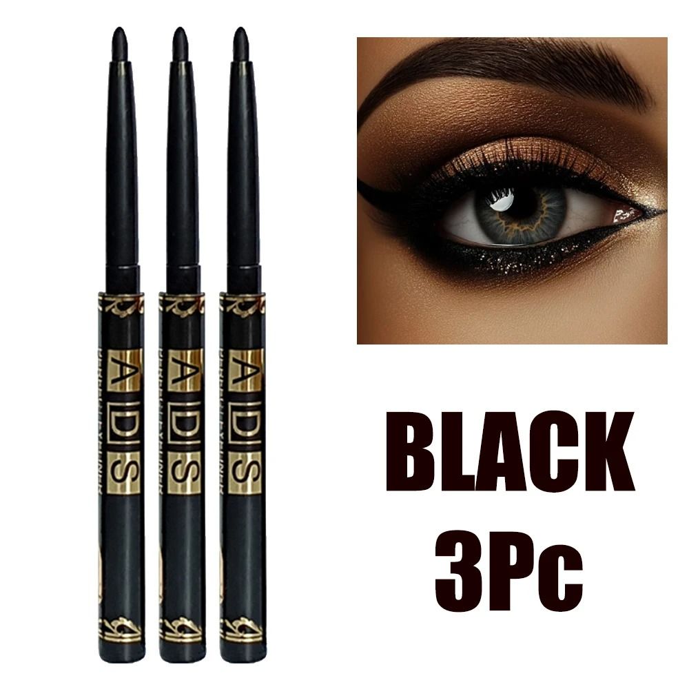 2Pcs Waterproof Black and Brown Eyeliner Pencil Set