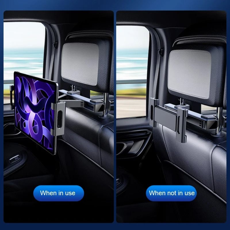 Telescopic Car Headrest Mount – Anti-Shake Tablet and Phone Holder