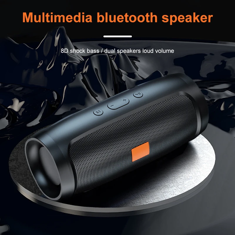 Portable Bluetooth Speaker with Subwoofer and TF USB Playback, Outdoor Wireless Stereo Sound