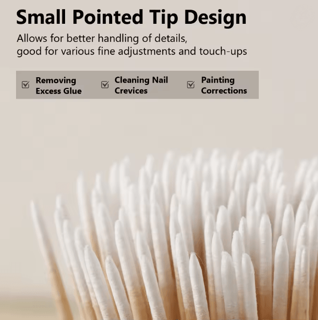 Double Ended Precision Cotton Swabs for Nail Art and Makeup 100 Pack