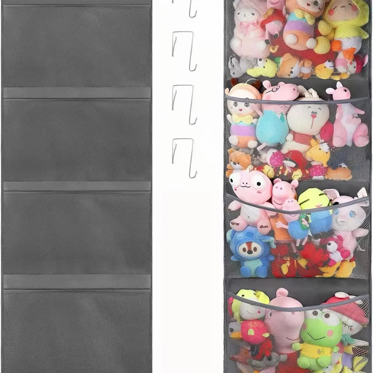 Over Door Plush Toy Storage Hanging Organizer Bag for Kids Rooms