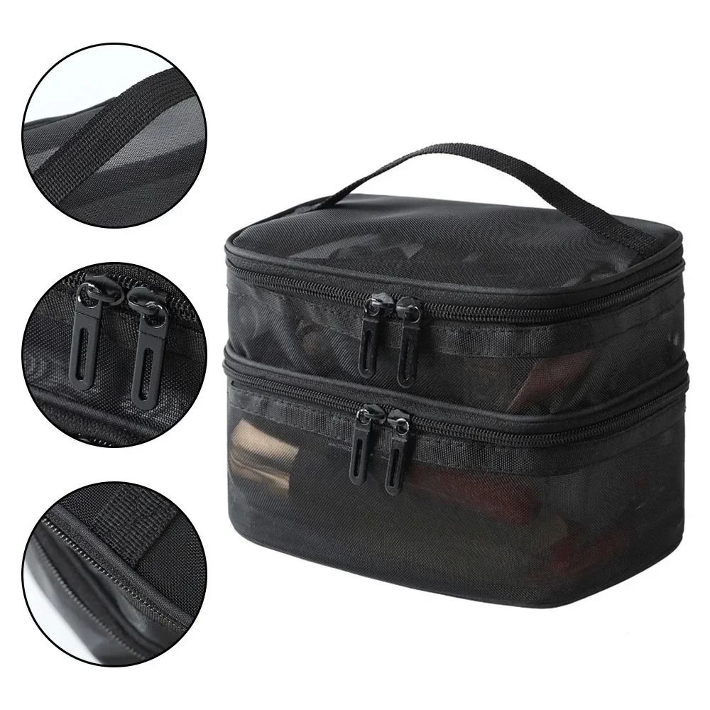 Nylon Double Layer Mesh Cosmetic Bag