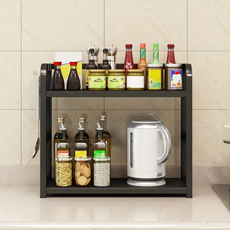 Metal Countertop Shelf - Space Saving Organizer for Coffee, Mugs & Condiments, Rustproof Kitchen Rack