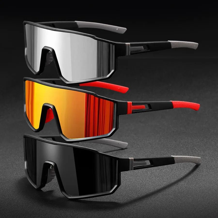 Oversized Cycling Sunglasses for Men with Windproof Color Coated Lenses