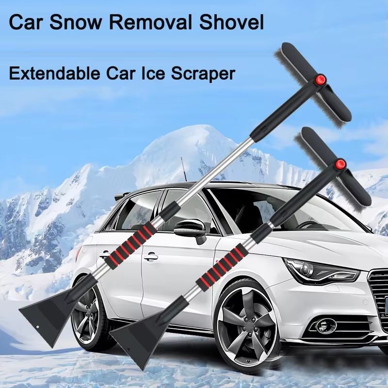 Extendable Car Snow Shovel Ice Scraper and Windshield Cleaning Brush Snow Removal Tool