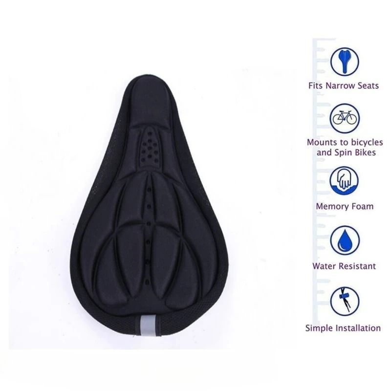 Soft 3D Padded Cycling Bicycle Saddle Cover – Comfortable PE Foam Cushion Mat for MTB & Road Bikes
