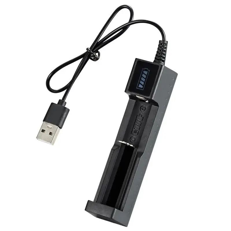 Universal Single Slot Lithium Battery Charger for 18650 26650 14500