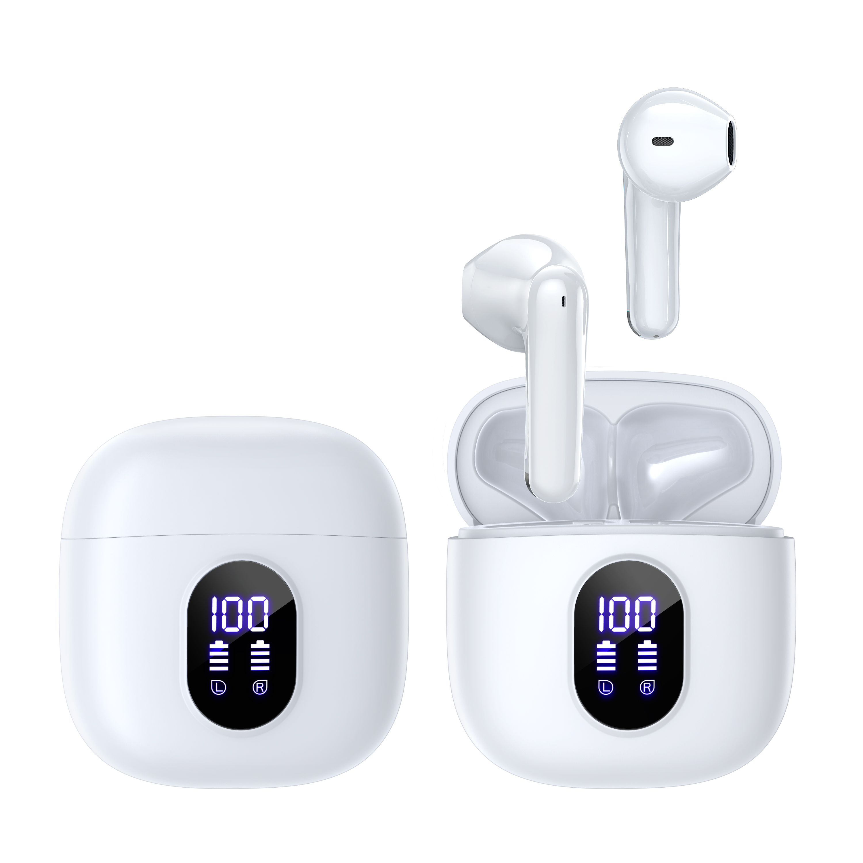 Bluetooth ENC Earphones True Wireless Stereo with Noise Cancellation & Digital Display TWS Earbuds with Mic