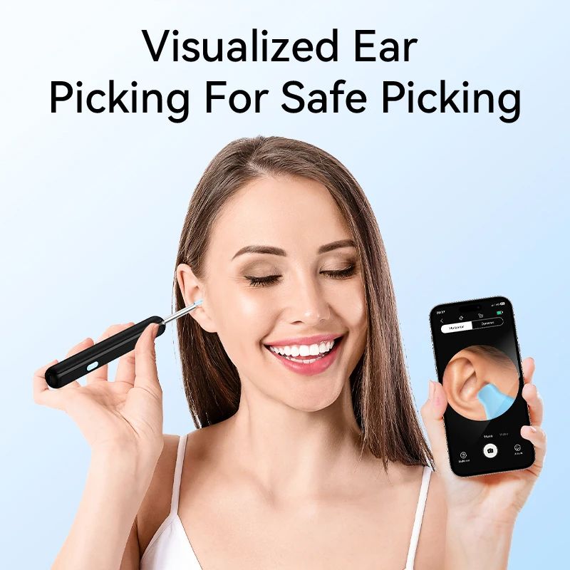 Wireless HD Visual Ear Cleaner with Camera – USB Rechargeable Otoscope Wax Removal Tool