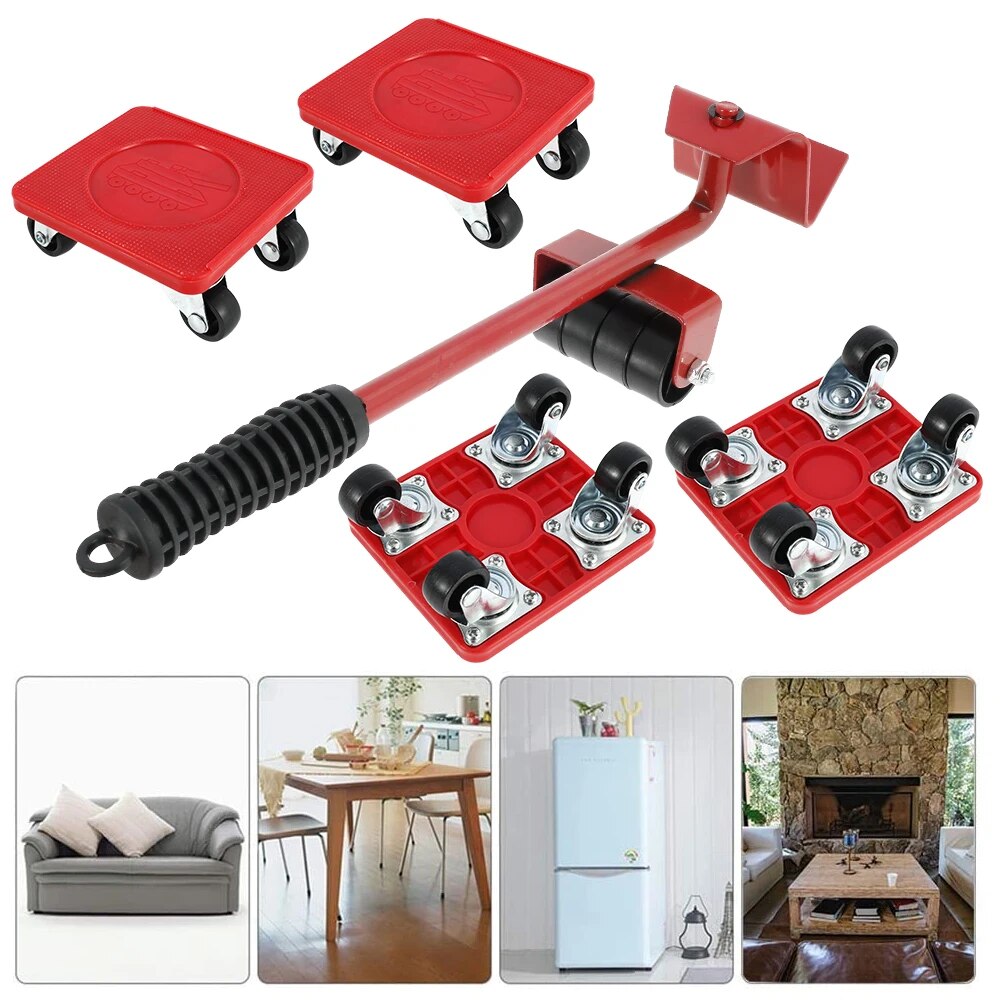 5 Piece Heavy Duty Furniture Moving Roller Set: Easy & Safe Appliance Mover Sliders