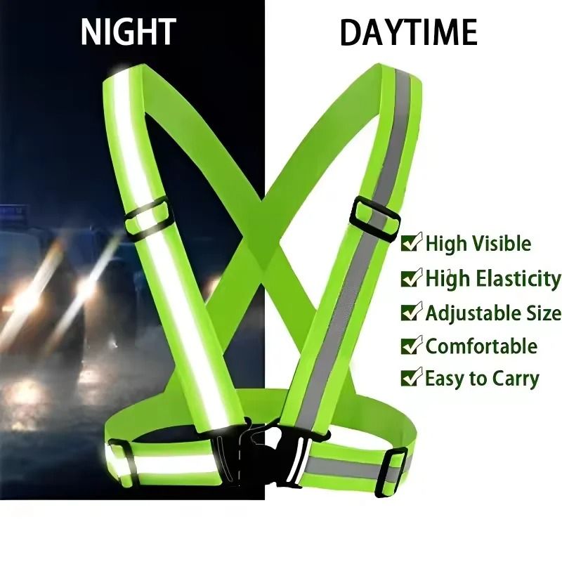 Adjustable Reflective Safety Vest Lightweight Night Visibility Running and Cycling Gear