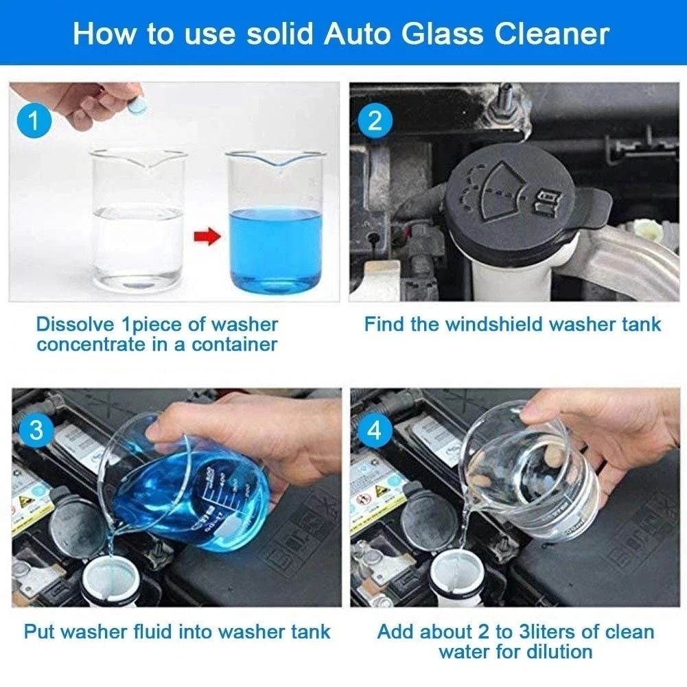 Solid Effervescent Windscreen Cleaner Tablets