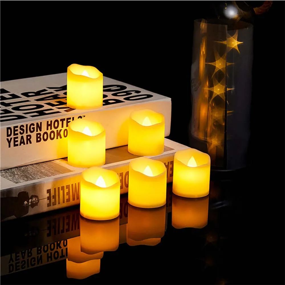Flameless LED Tea Light Candles Set Warm White Battery Operated Lights