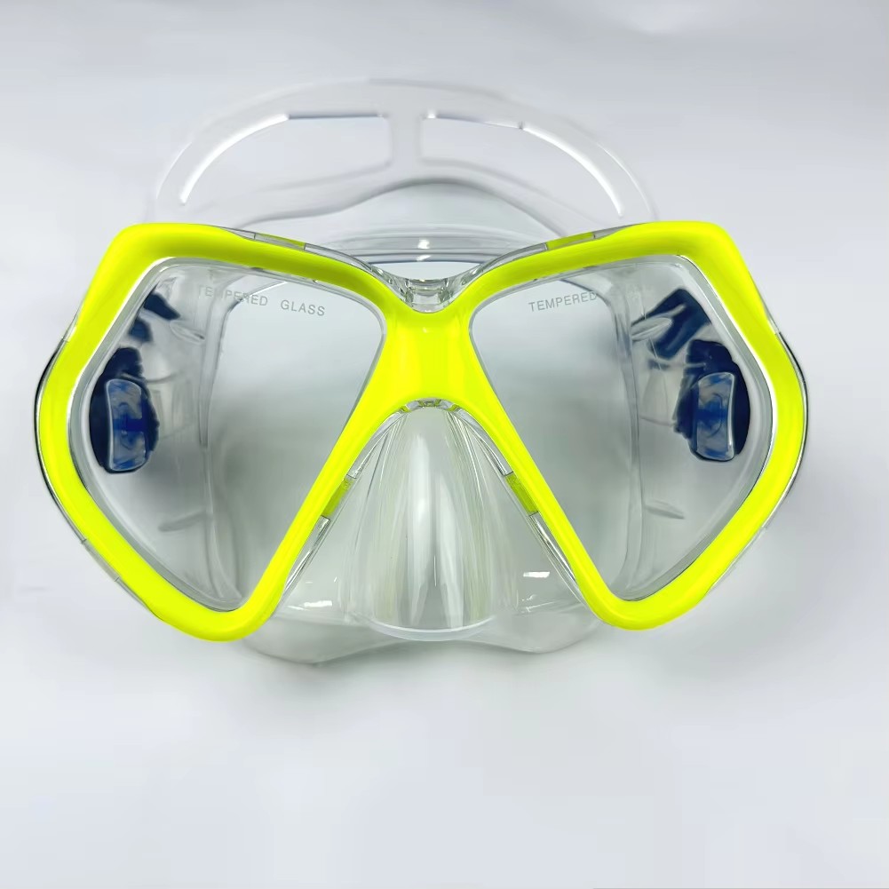 Adult Snorkel Set with Dry Top Snorkel and Panoramic Tempered Glass Mask