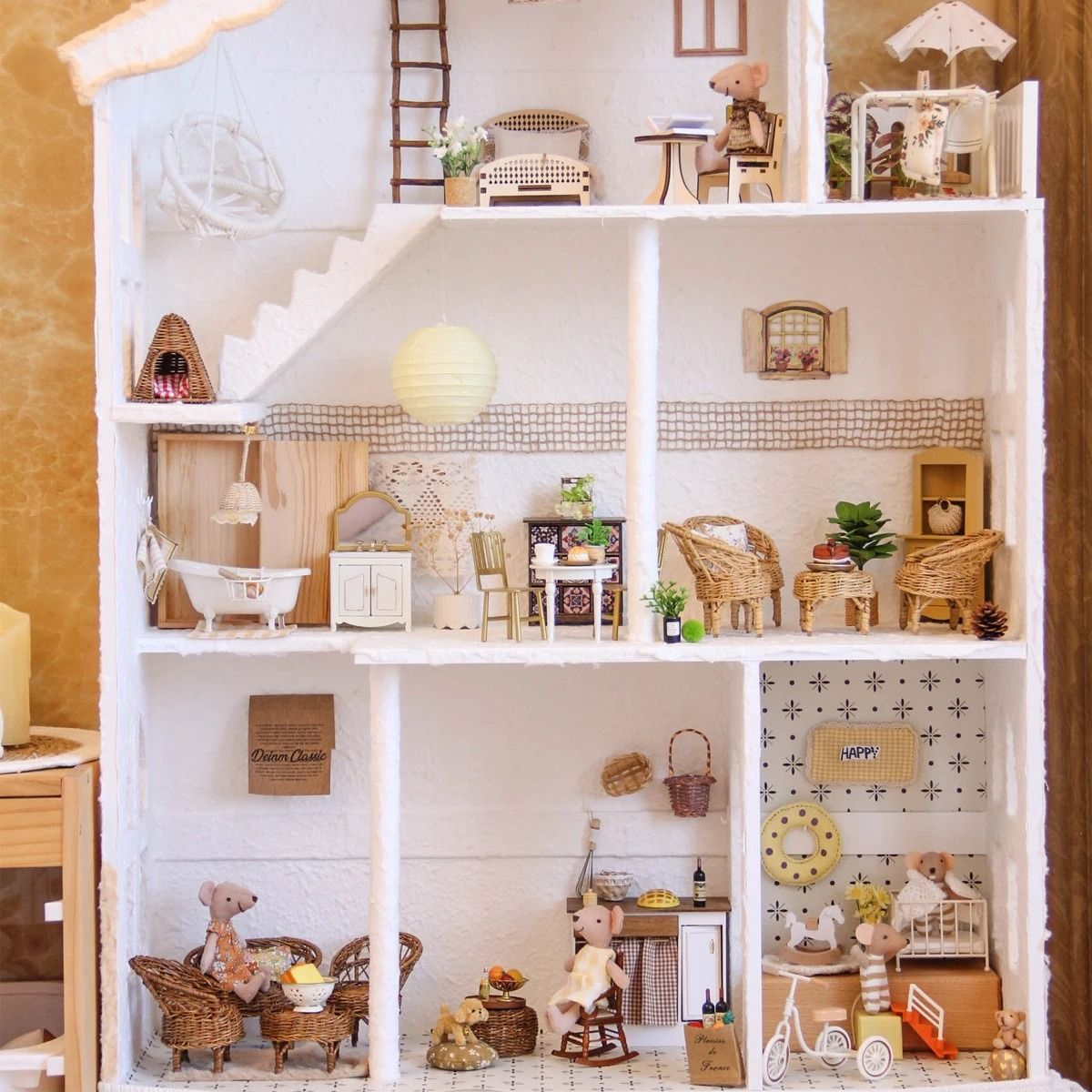 1-12 Scale Miniature Dollhouse Furniture Set – Realistic Miniature Furniture Set for DIY Mini House Decor