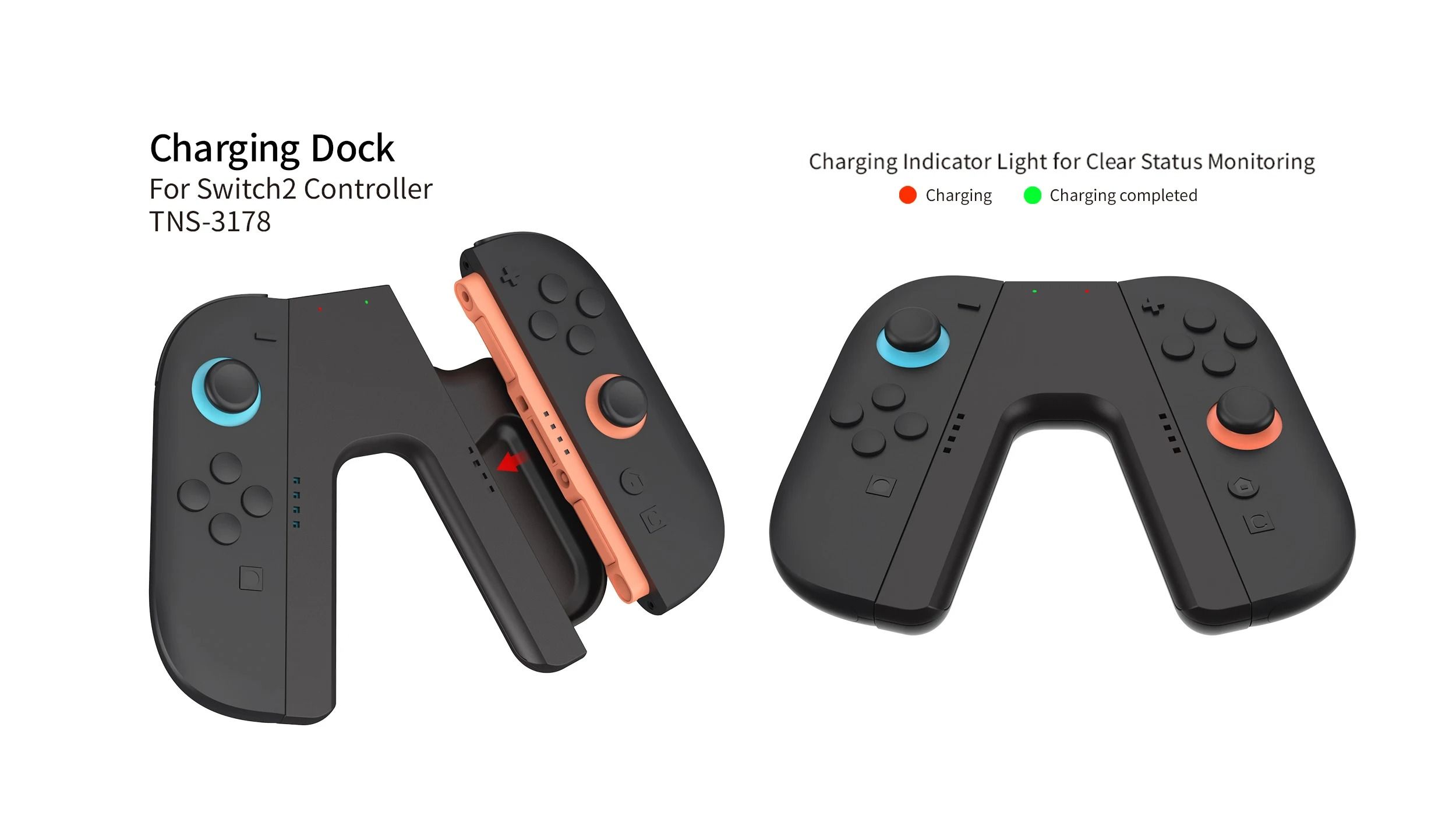 Nintendo Switch 2 Joycon Charging Grip Controller Handle Charging Dock Station