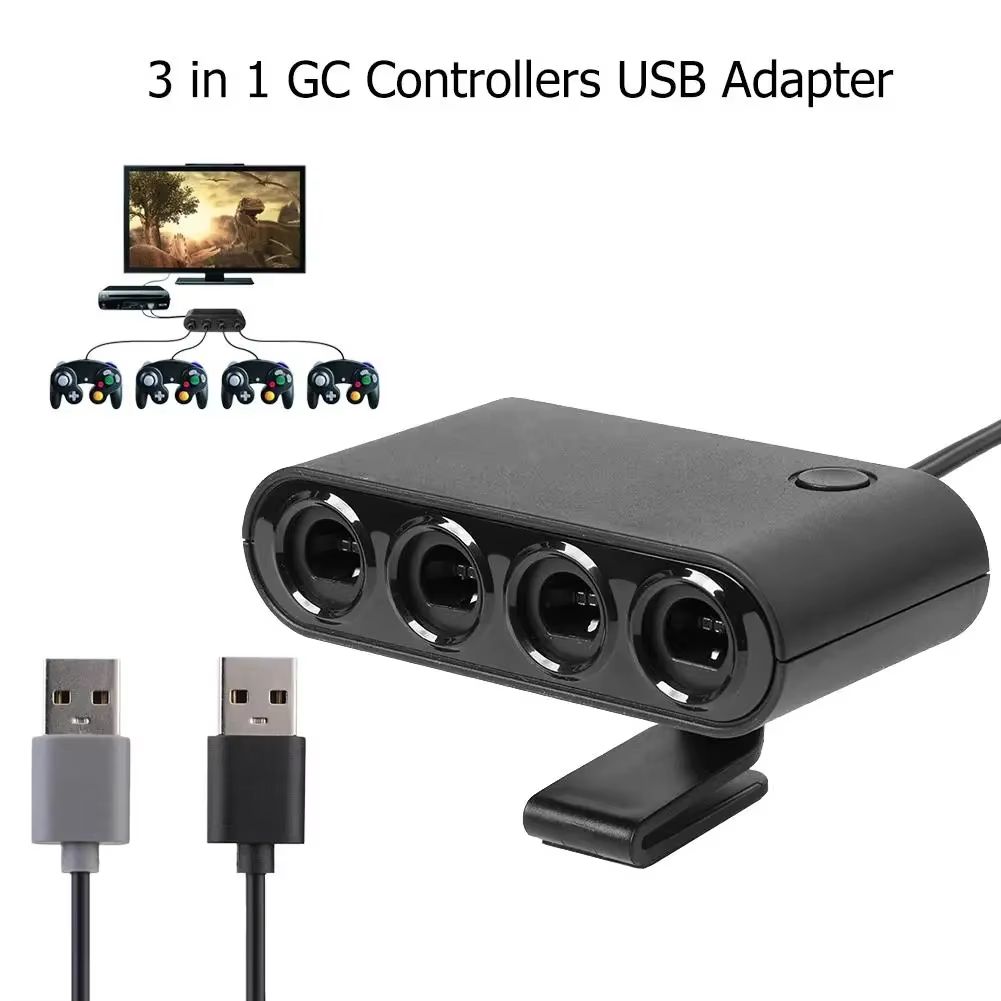 4-Port GameCube Controller USB Adapter – For Nintendo Switch, Wii U, PC & NGC