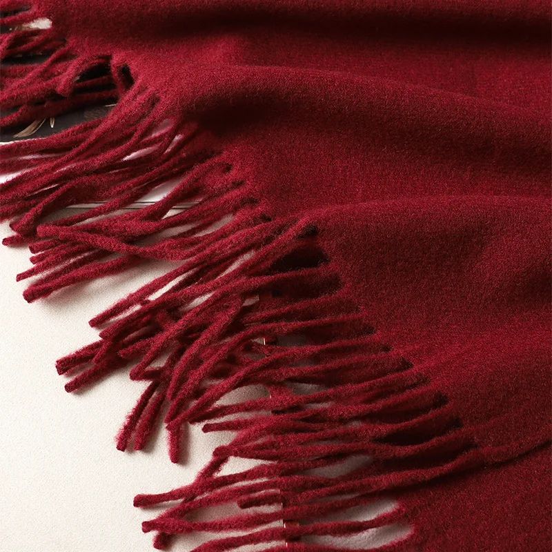 Luxe Winter Cashmere-Feel Women's Scarf Shawl with Tassels