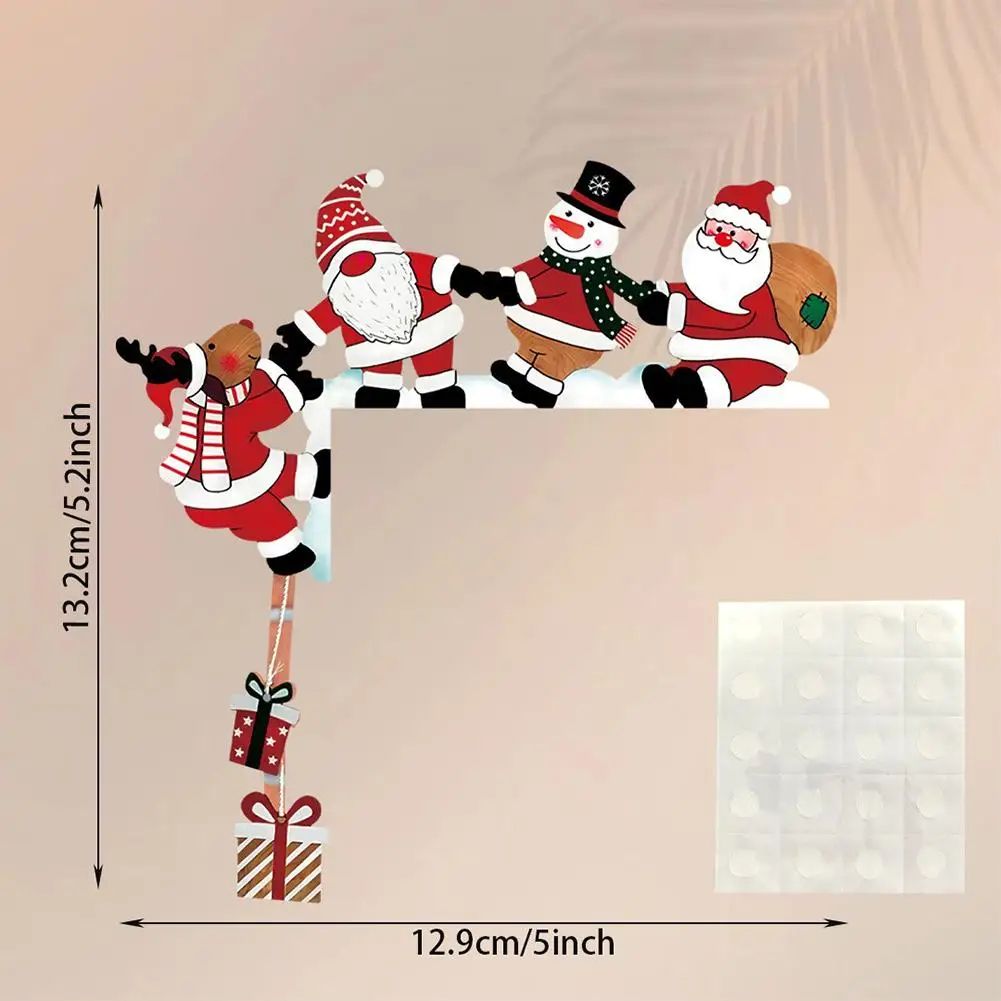 Christmas Door Corner Decor Wooden Santa & Friends Door Frame Decoration