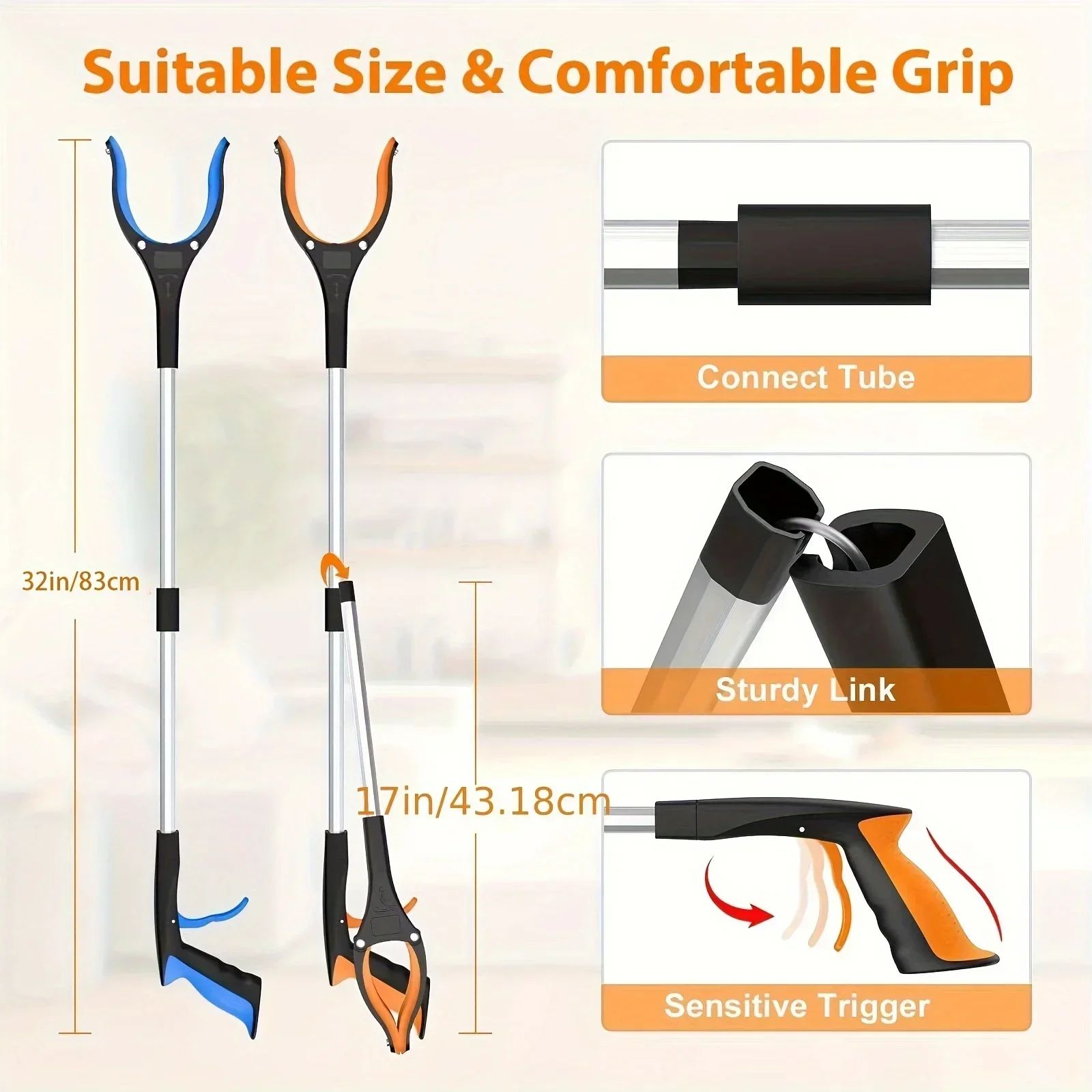 32 Inch Rotating Garbage Picker Gripper