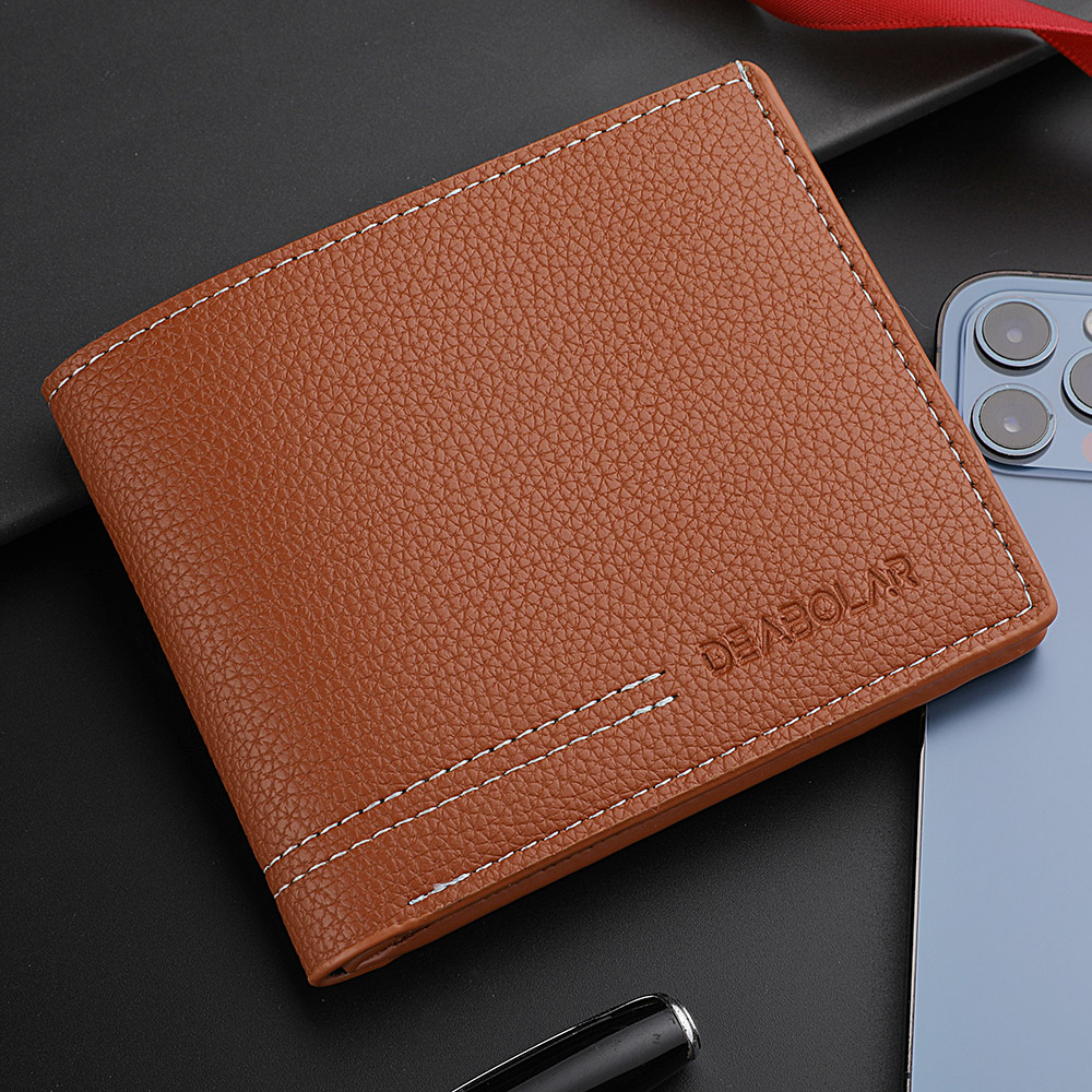 Men's Youth Wallet, Luxury Short Leather, Slim Minimalist Card Holder