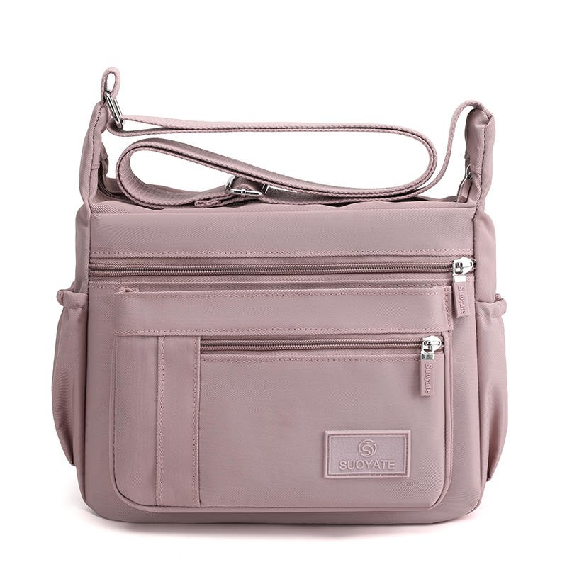 Lightweight Nylon Crossbody Bag with Adjustable Strap and Multi Pocket Design