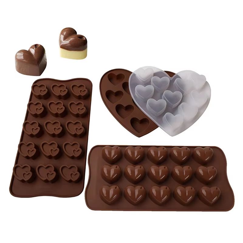 Silicone Diamond Heart Baking Mold 15/10 Cavity – Mold for Chocolate Cakes Cookies Ice Cubes Desserts