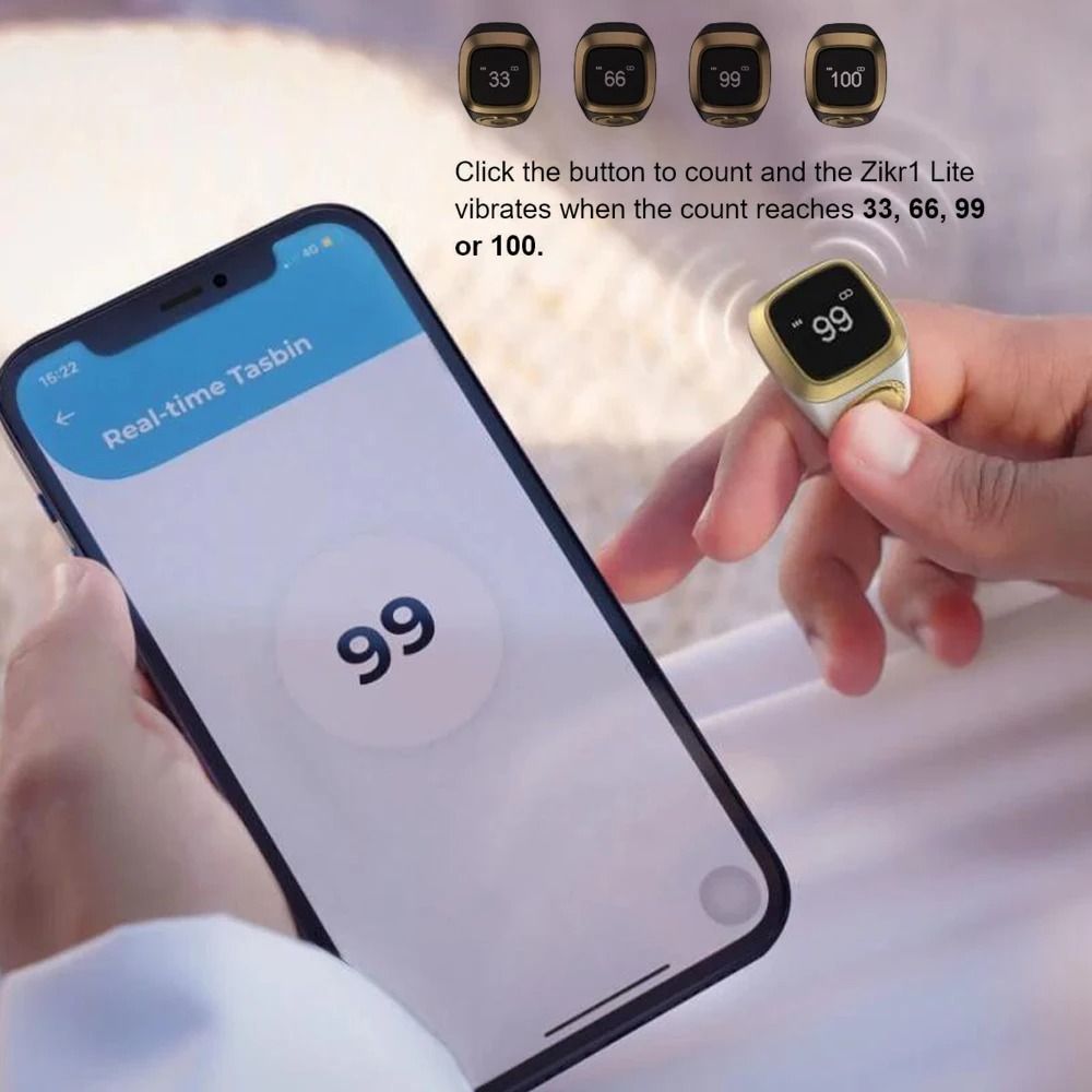 Smart Tasbih Digital Counter with Prayer Time Display and Vibration Reminder