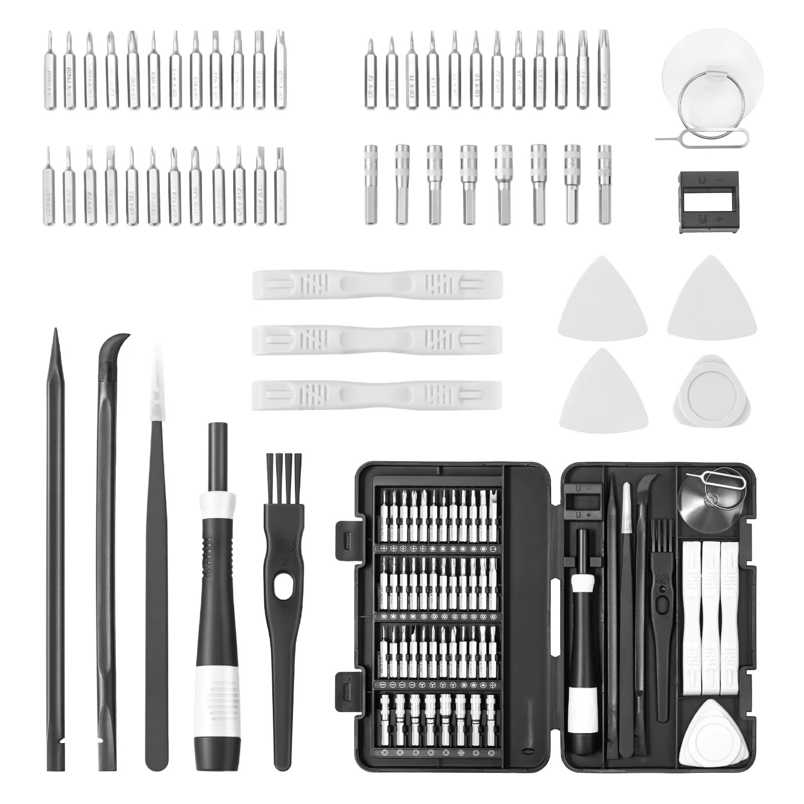 59-Piece Precision Screwdriver Set with Tweezers and Multi-Bits - Mini Electronics Repair Toolkit for iPhone, MacBook, L