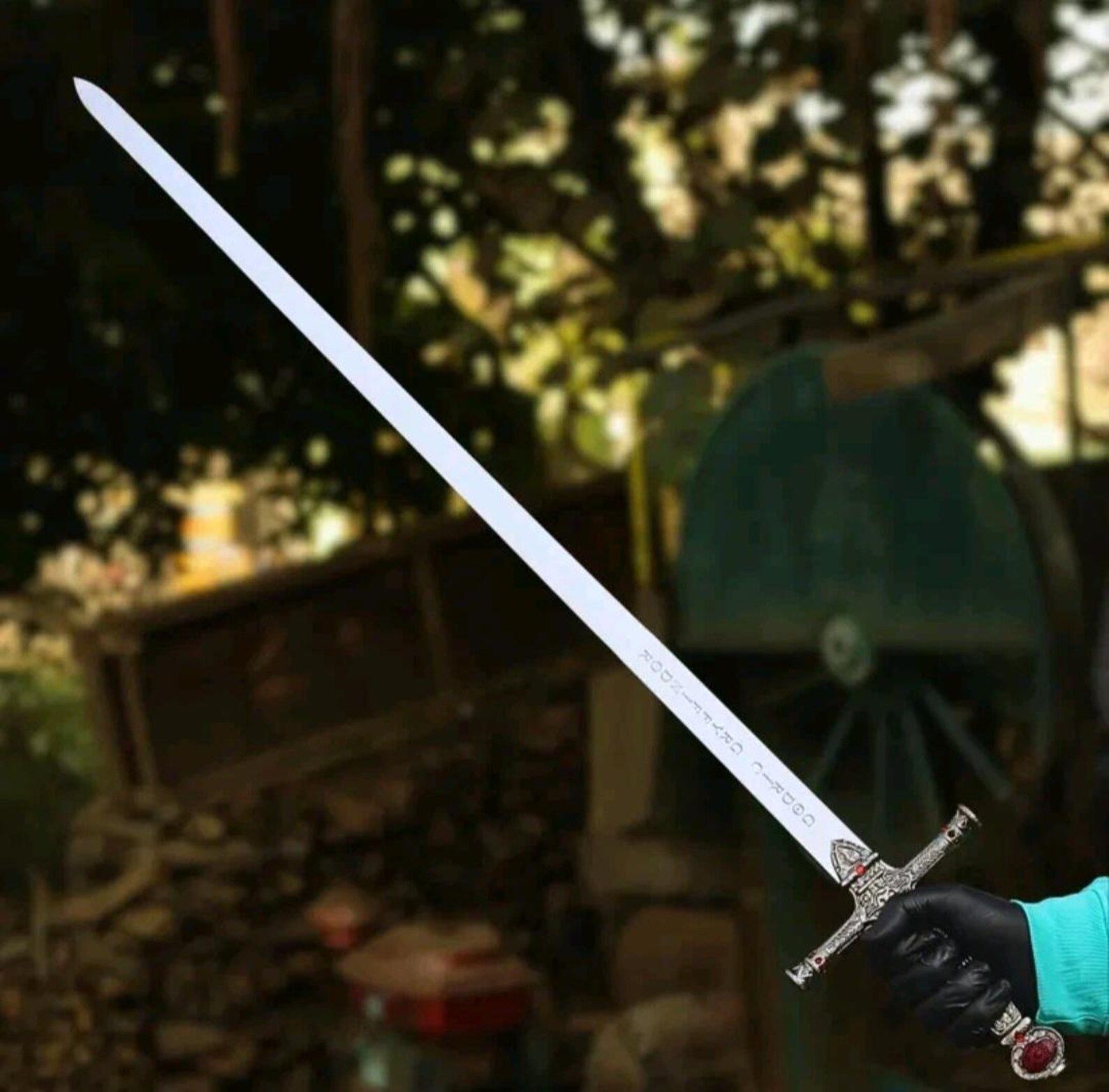 Fantasy Knight Sword | 38 Inch Handcrafted Ornate Crossguard Blade | Collector Display Blade