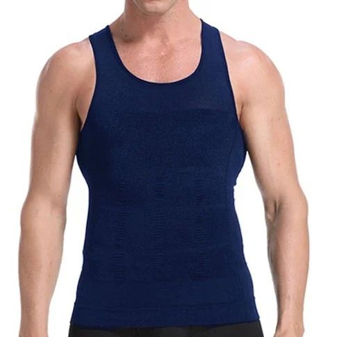 Men Slimming Compression Shirt Body Shaper Tummy Control Waist Cincher Undershirt