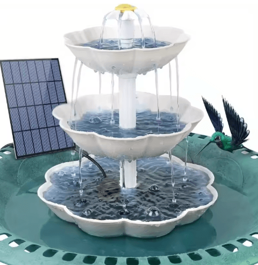 DIY Solar Bird Bath Fountain Detachable Solar Water Fountain Pump for Garden Decor