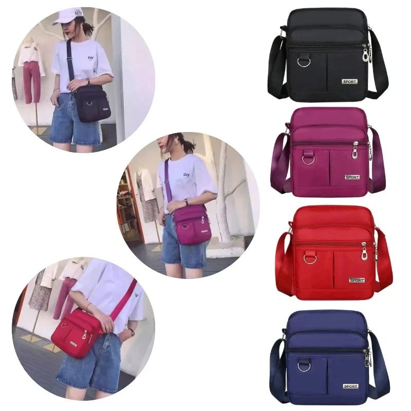 Multifunctional Waterproof Nylon Messenger Crossbody Bag